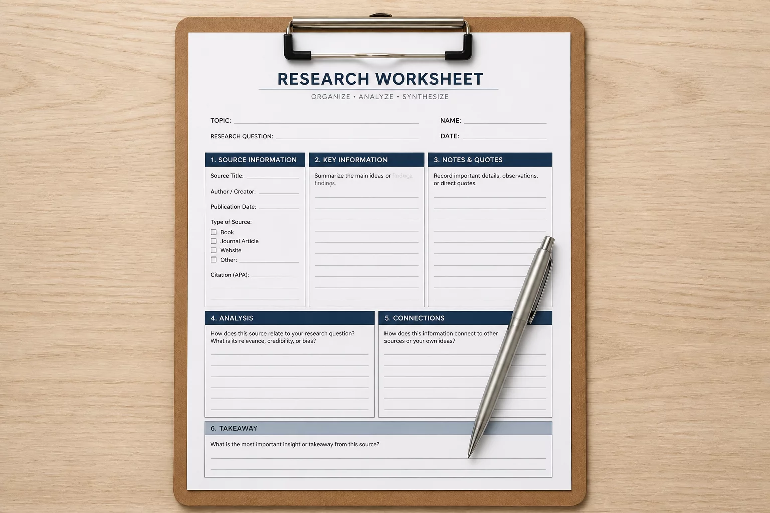 Research Route Worksheet